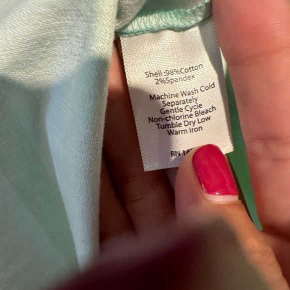 SAIL TO SABLE Green and Blue Striped Tunic Dress with Gold Trim sz S - Picture 7 of 8